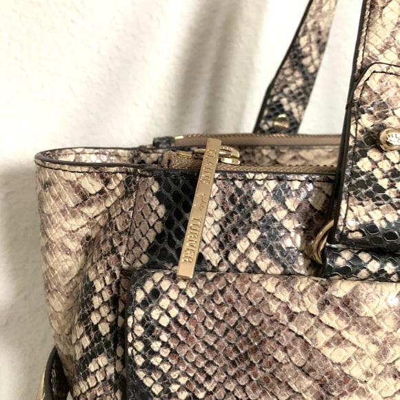 Elaine Turner ‘Ruth’ Leather Python Snakeskin Satchel Bag Purse Tote Handbag ~ - Picture 14 of 16